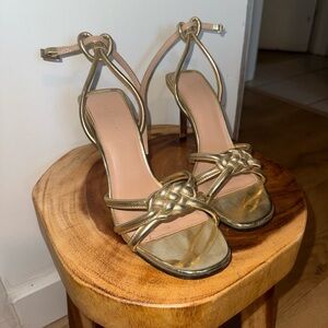 Zara Gold Strappy Heels